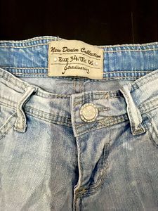vintage Light Wash Distressed Denim Shorts