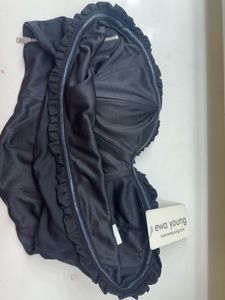 Chic Black Ruffled Bustier Top