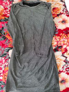 Worn one Time Stylish Shimmery Grey Bodycon Dress