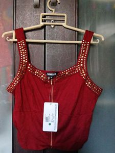 Red Embellished Top - M Size