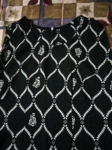 Black Printed Kurta