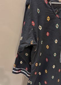 Stylish Black Printed Kurta