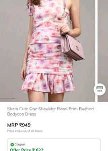 new with tag Floral One Shoulder Dress