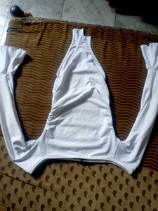 Off-Shoulder White leotard top