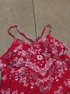 Red Paisley Print padded Camisole Top