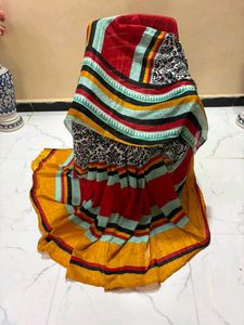 Vibrant Striped Saree