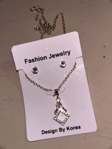 Sparkling Diamond Pendant Necklace & Earring Set