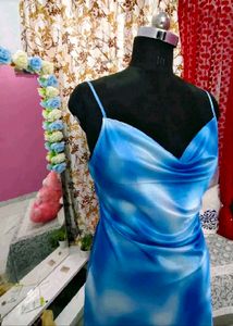 Stunning Blue Tie-Dye Slip Dress
