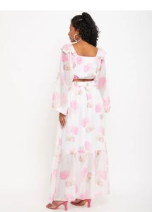 Chic Floral Print Crop Top &amp; Skirt Set