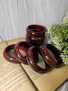 2 piece Tiger Print Wooden Bangles
