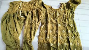 Olive Green Embroidered Kurta Set