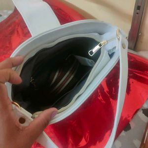 New White Stylish Fargo Handbag