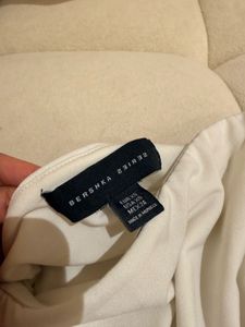 bershka Chic White Strapless Ruffle Dress