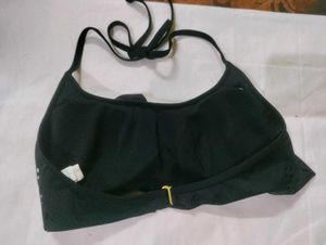 Black Ruffle Bikini Top