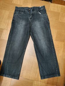 Roadster Mens Dark Wash Wide Leg Jeans