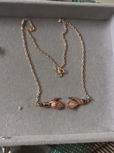 Rose Gold Handshake Necklace