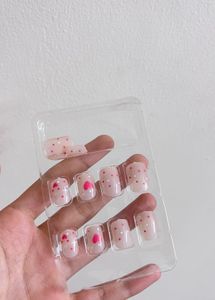 Cute Pink Polka Dot Press-On Nails