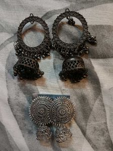Oxidised Silver Earrings (Combo set )✨