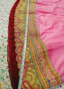 Pink& Blue Embroidered lehnga/ saree