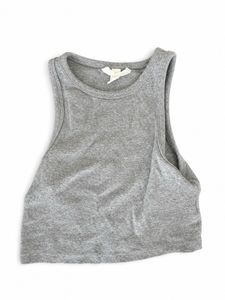 Grey Ribbed Tank Top