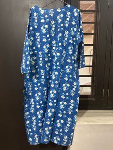 Blue Floral Print Kurta