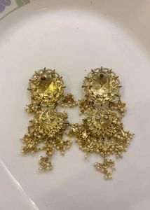 Exquisite Enamel &amp; Pearl Dangler Earrings