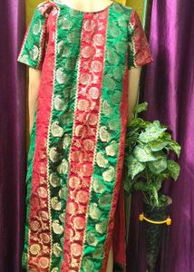 Chanderi Katan Bridal Kurti beautiful look