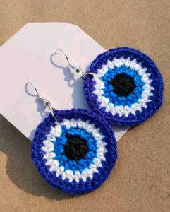 Crochet Evil Eye Earrings