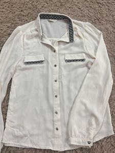 Sheer Cream Long Sleeve Top