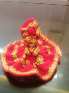Beautiful Red &amp; Gold dress for krishna ji