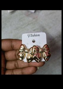 Cute Golden Bow Earrings
