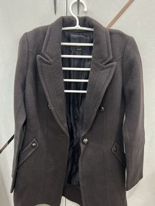 Elegant Brown Wool Coat