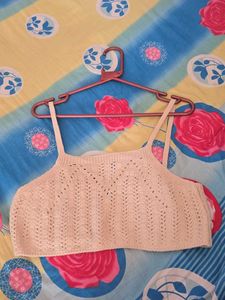 ASOS DESIGN co-ord crochet cami top incream