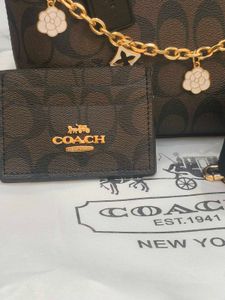 Coach Coffee Brown 🤎 with charm &amp; Cardholder