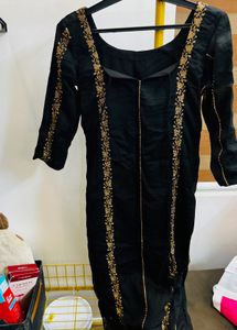Elegant Black Embroidered Kurta wedding kurti