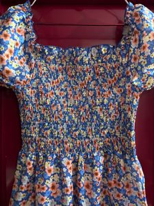 Floral Smocked Midi Dress