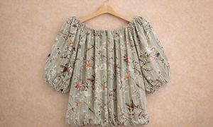 Chic Floral Print off shoulder Top
