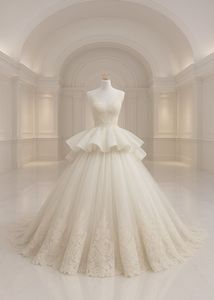 Elegant Tiered Wedding Gown