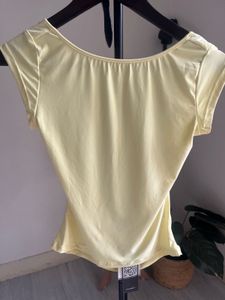 Butter yellow backless top