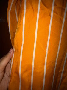 Vibrant mustard yellow striped shirt