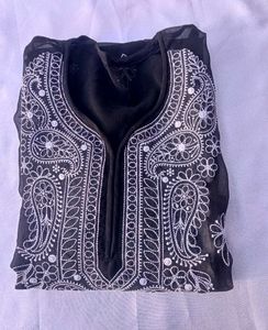 Black Chikankari Kurta