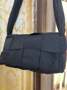 Stylish Black Woven Crossbody Bag