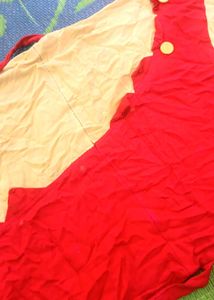 Red &amp; Cream Designer Long Kurti for Women | Elegan