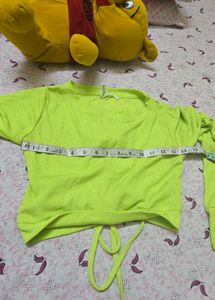 Lime Green Ribbed Crop Top
