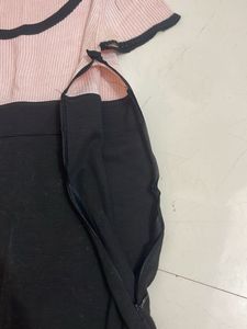 Cute Pink &amp; Black Mini Dress