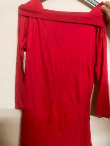 Red Graphic Print Tunic Top