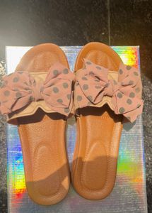 Cute Polka Dot Bow Slide Sandals