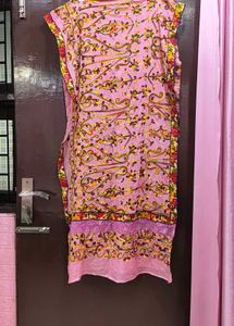 Pink embroidered dupatta