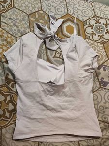 Light Purple Tie-Back Cropped Top