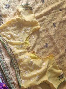 Elegant Yellow Embroidered Saree